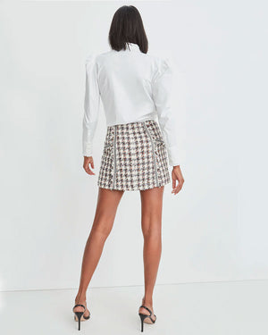 Ecru Multi Starck Houndstooth Mini Skirt