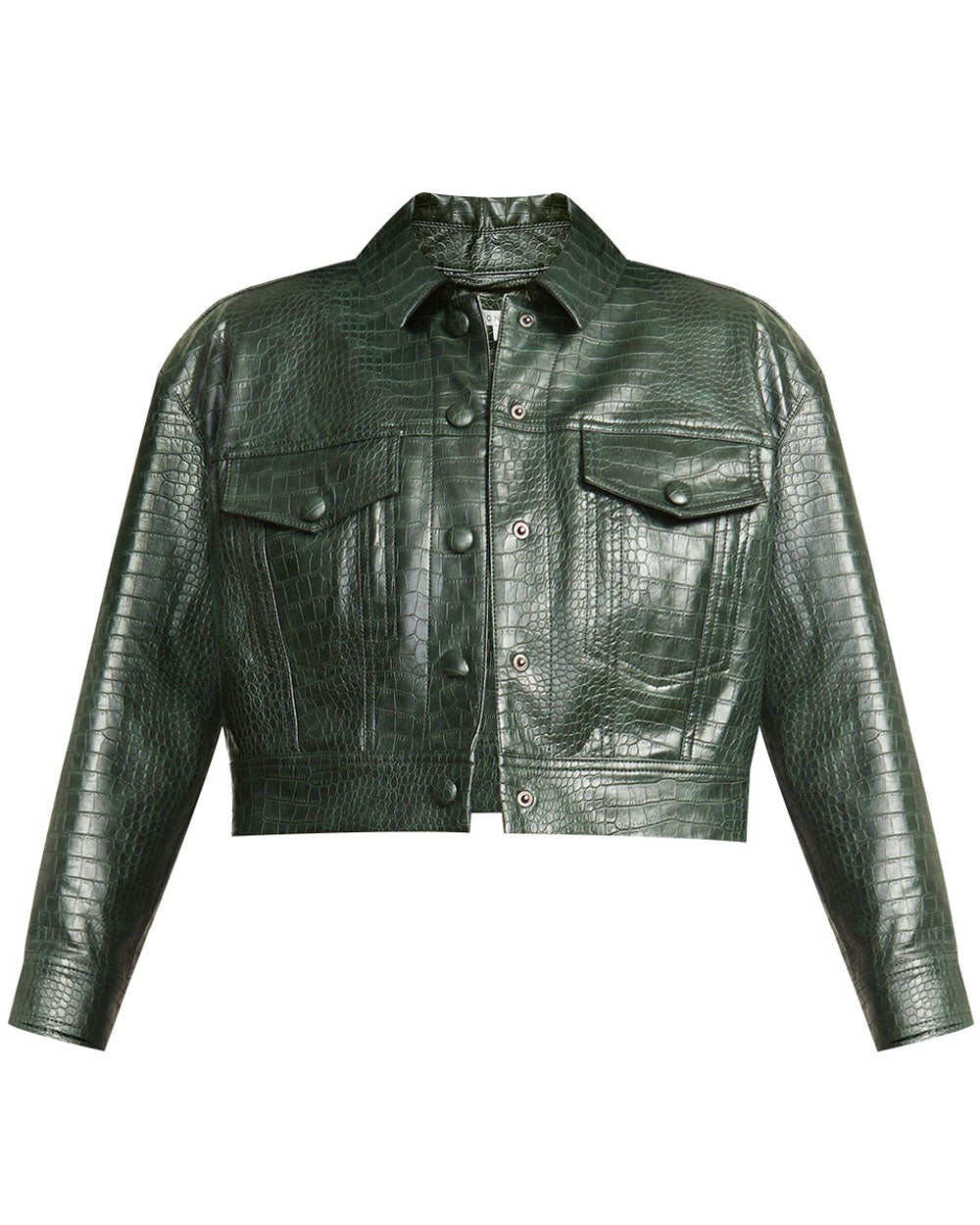 Evergreen Croc Embossed Vegan Leather Hendrix Jacket
