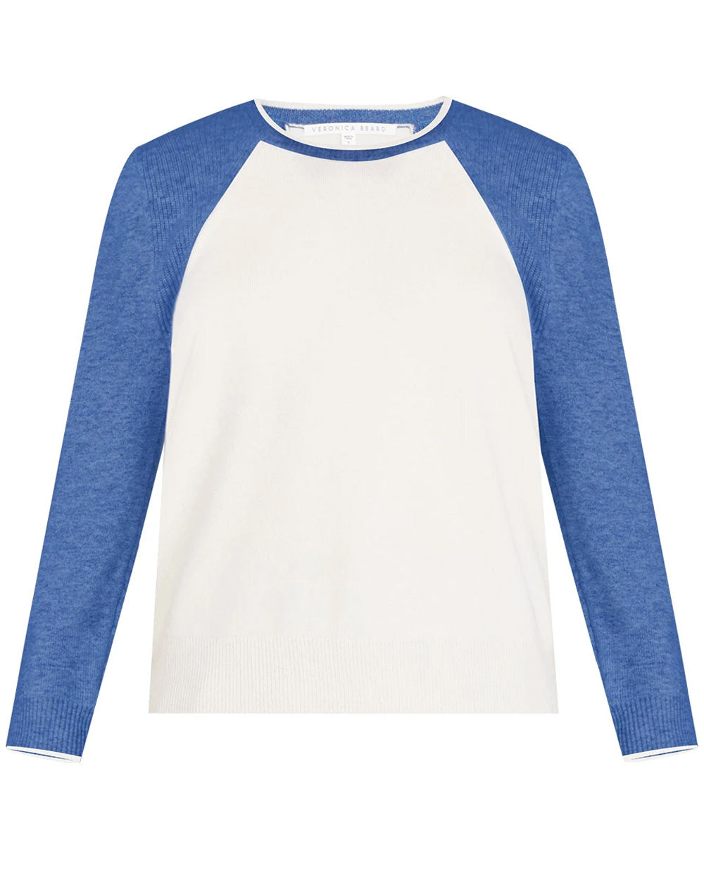 Ivory and Blue Albertina Cashmere Sweater