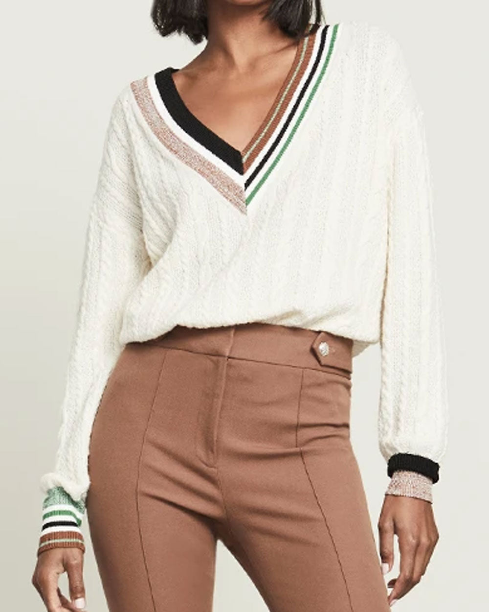 Ivory Cable Knit Rory Pullover