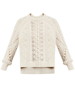 Ivory Cableknit Asita Sweater