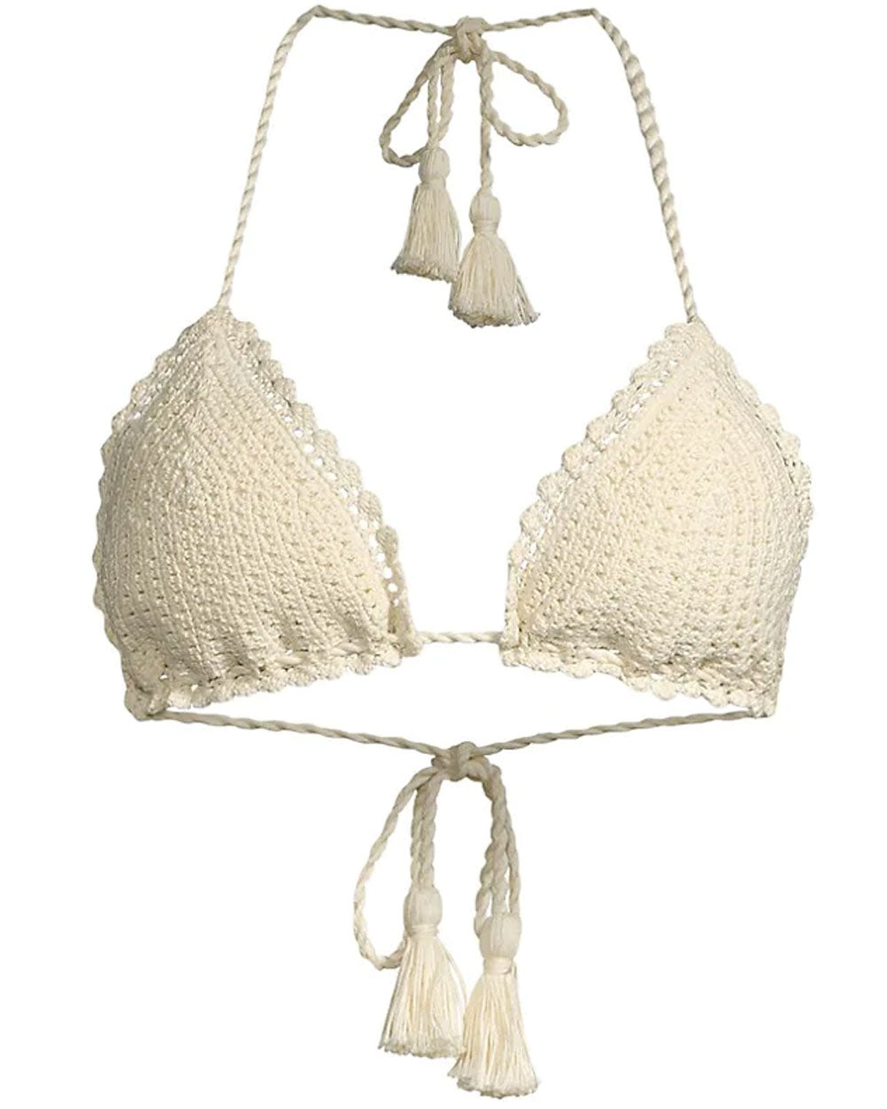 Natural Crochet Cala Bikini Swim Top