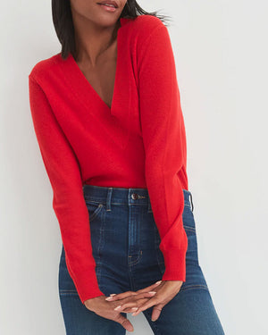 Red Coleta V Neck Cashmere Sweater