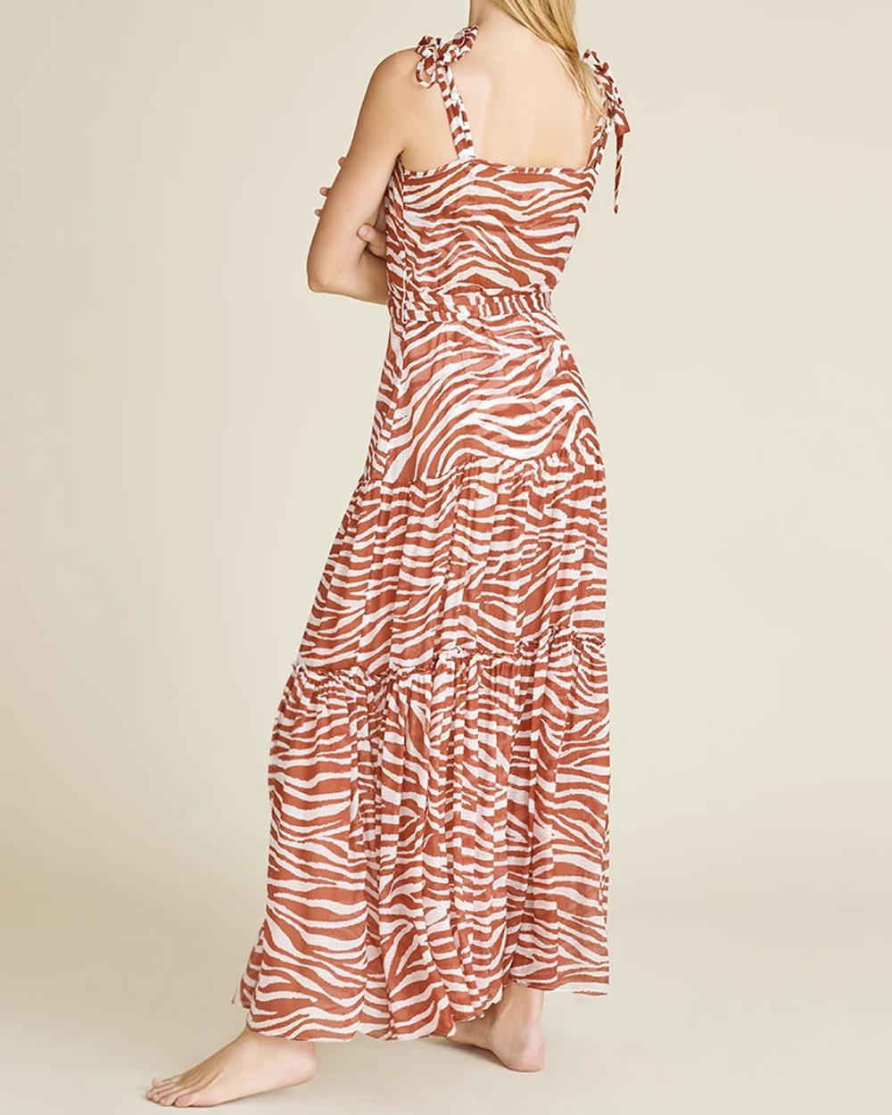 Rust Zebra Print Michi Maxi Dress