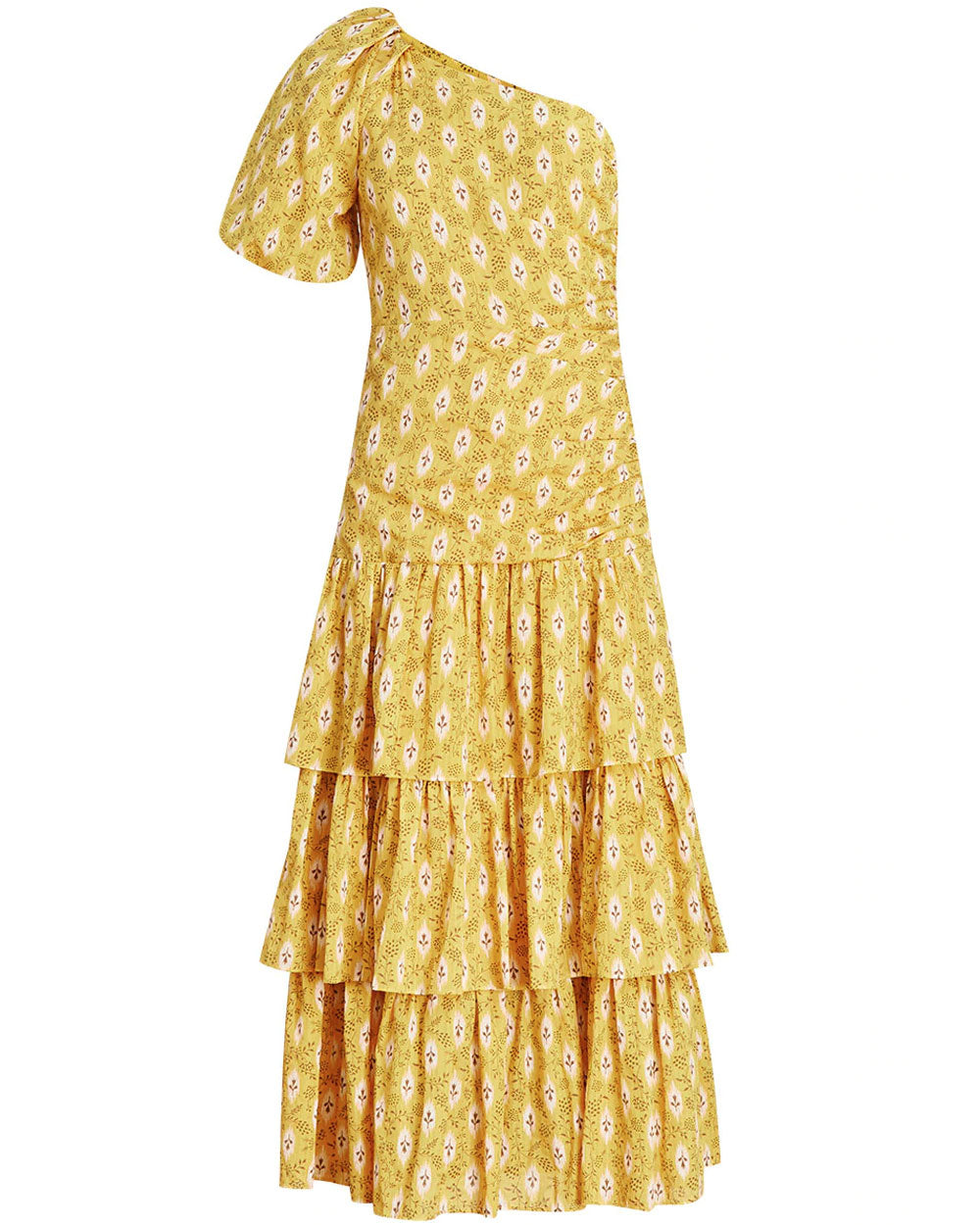Sun Botanical Ikat Single Shoulder Virginia Dress