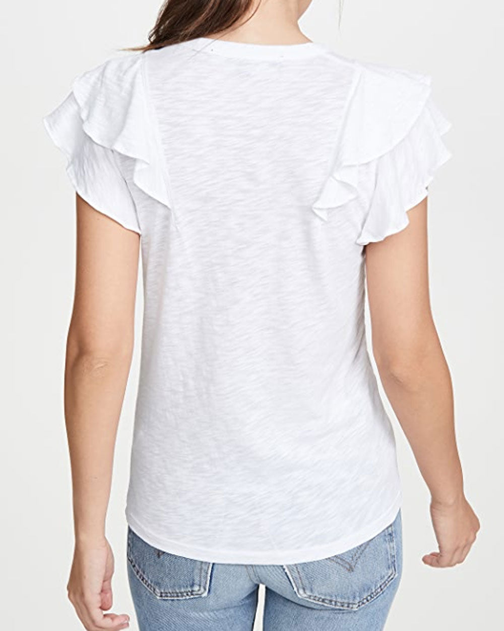 White Bea Ruffle Tee