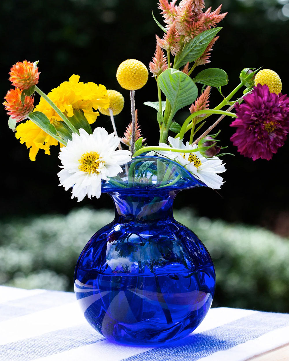 Hibiscus Bud Vase in Cobalt