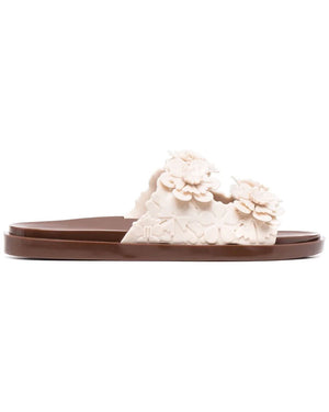 Blossom Sandal in Ivory and Brown
