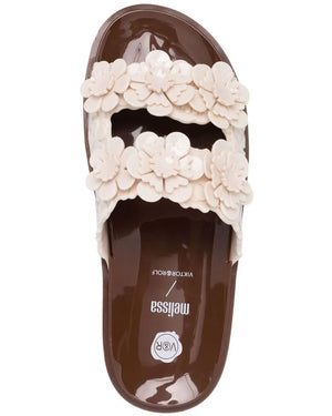 Blossom Sandal in Ivory and Brown