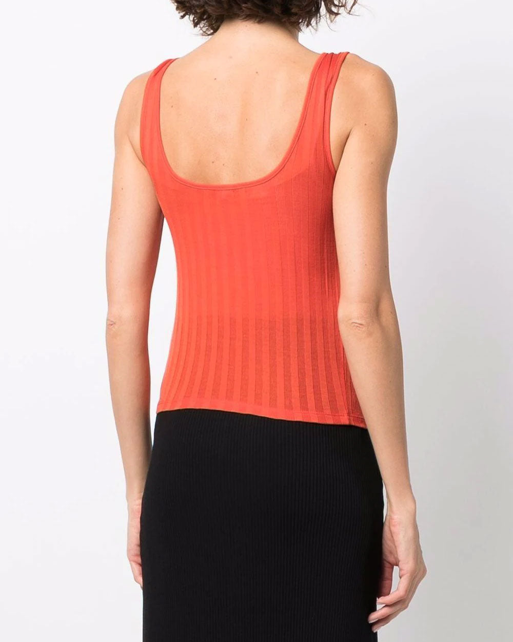 Burnt Orchid Ribbed Square Neck Tank