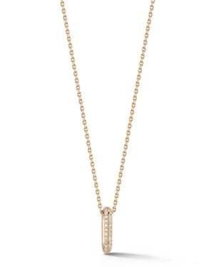 Saxon All Diamond Mini Single Link Necklace