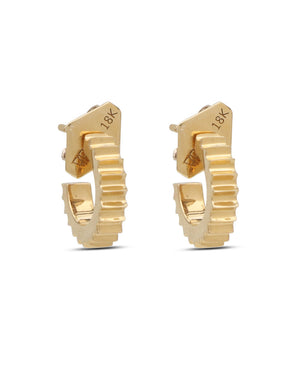 Clive Fluted Diamond Huggie Earrings