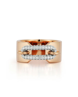 Morrell Elongated Oval Diamond Link Cuff Ring