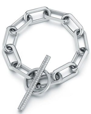 18k White Gold Saxon Diamond Jumbo Chain Link Bracelet