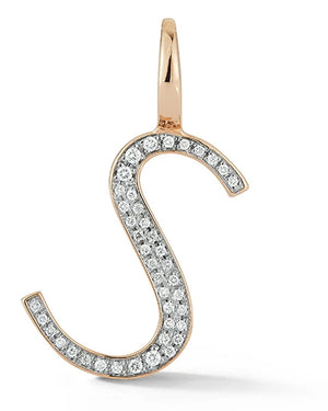 Woolf Rose Gold and Diamond Initial "S" Pendant