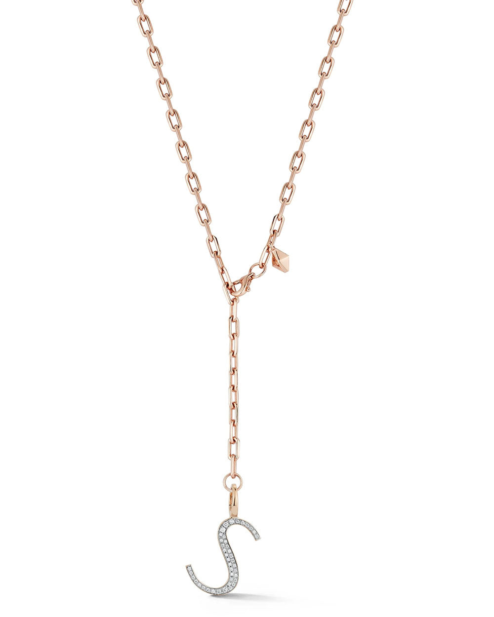 Woolf Rose Gold and Diamond Initial "S" Pendant