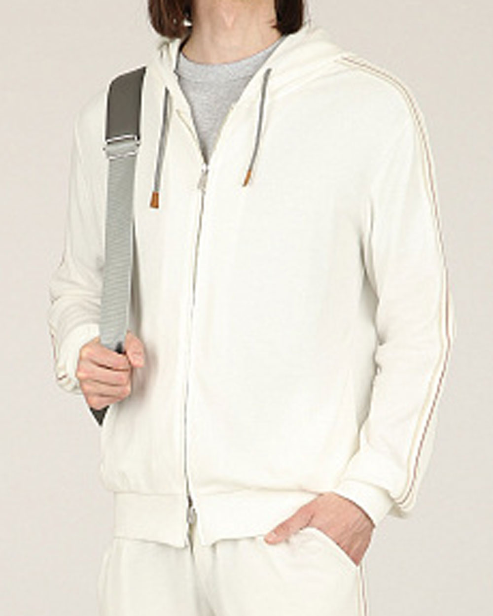 White Full-Zip Sweatshirt