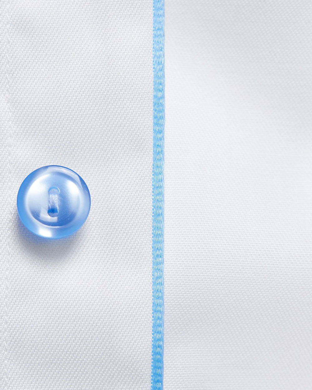 Eton White Twill Dress Shirt with Blue Details