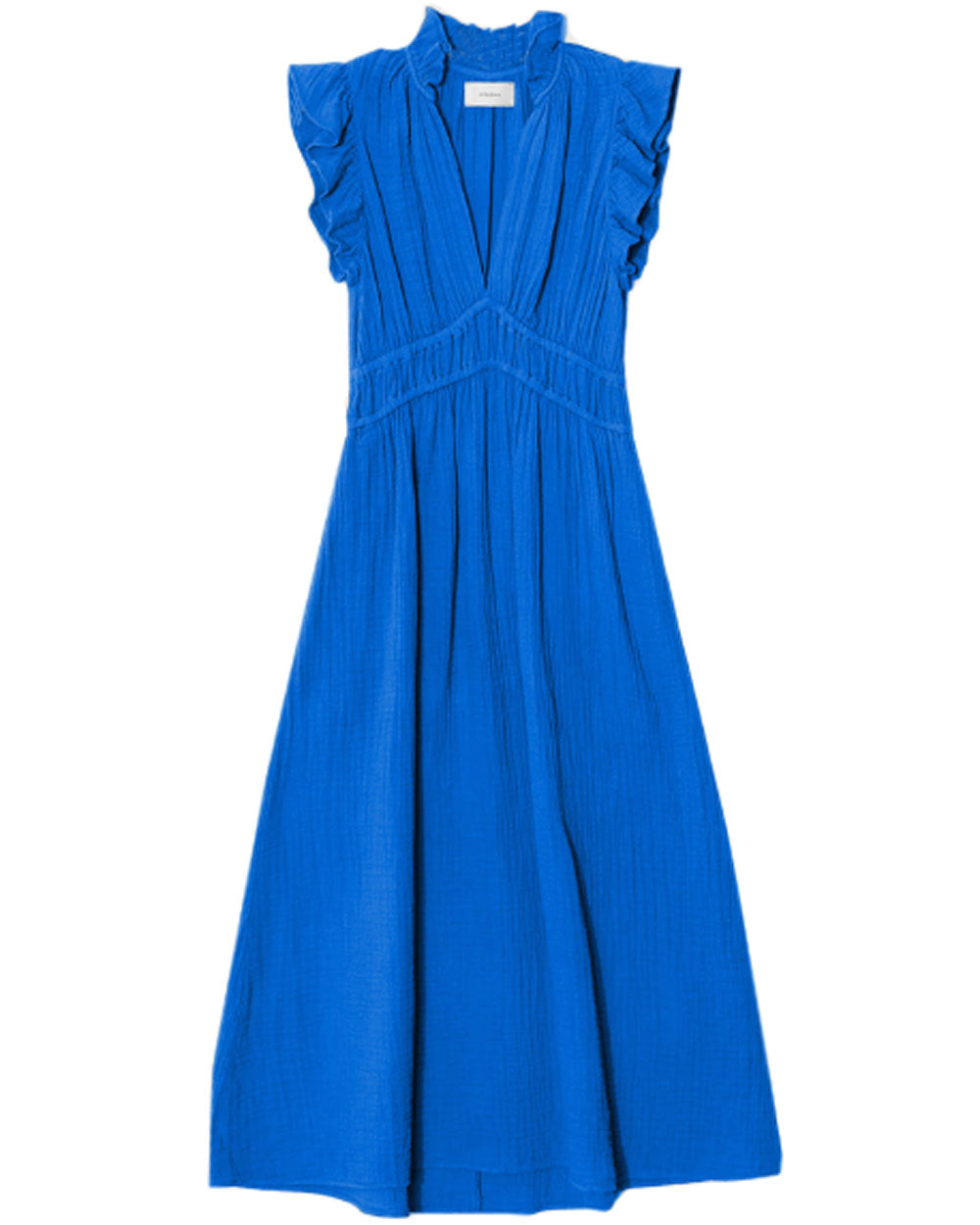 Electric Blue Peony Midi Dress