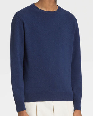 Blue Oasi Cashmere Crewneck Sweater