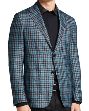 Blue and Grey Plaid Sportscoat