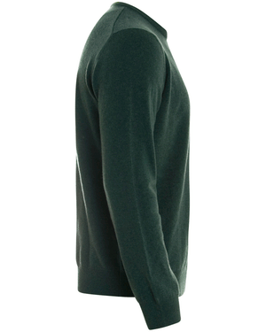 Dark Green Oasi Cashmere Crewneck Sweater