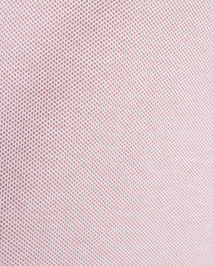 Dust Pink and White Honeycomb Cotton Short Sleeve Polo