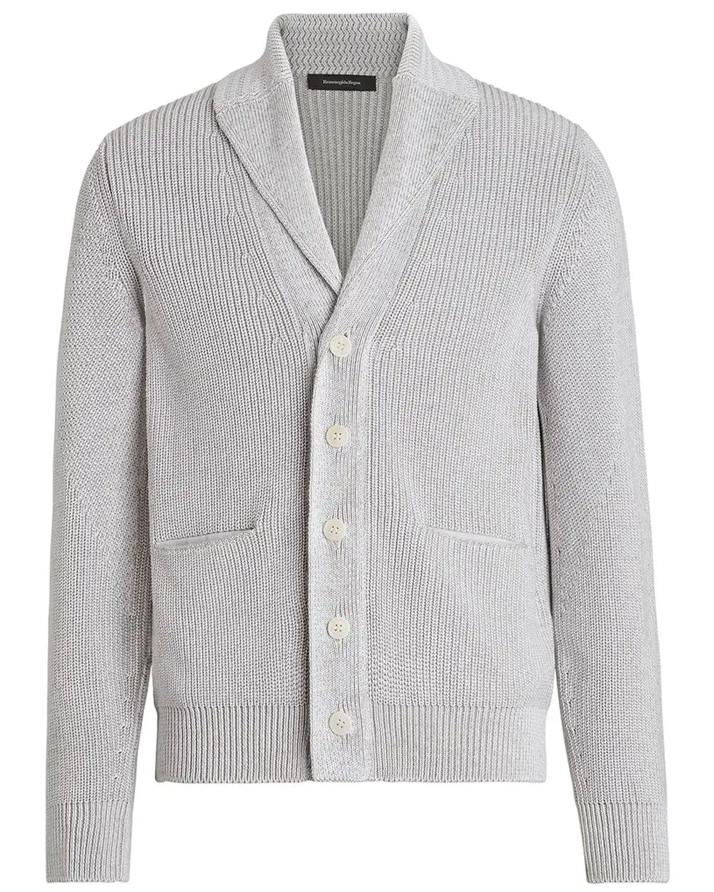 Grey Cotton and Silk Cardigan