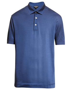 Medium Blue Micro Pique Polo Shirt