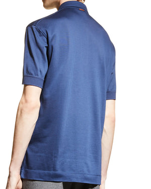 Medium Blue Micro Pique Polo Shirt