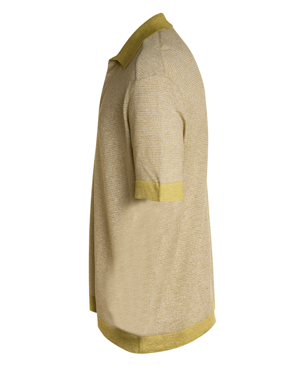 Mustard Textured Short Sleeve Polo