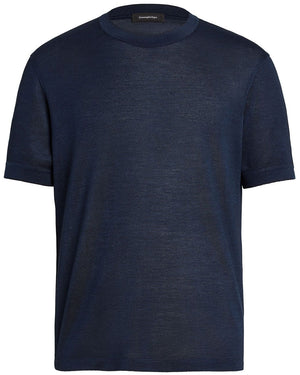 Navy Silk T-Shirt