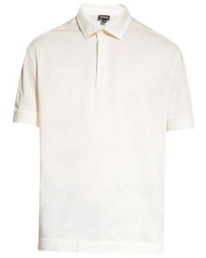 Off White Micro Pique Polo Shirt