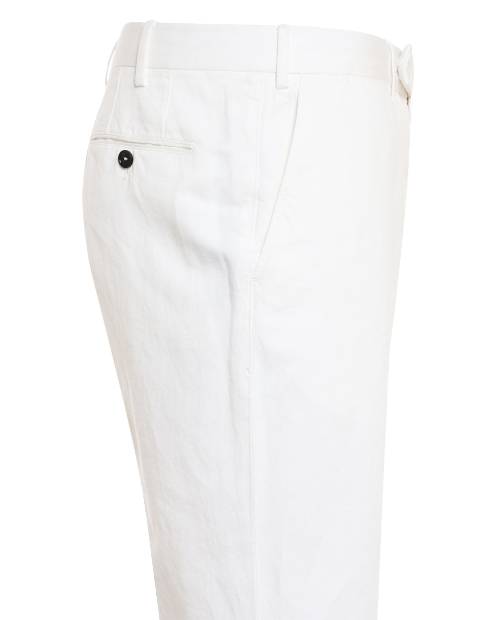White Cotton Blend Slim Fit Dress Trouser