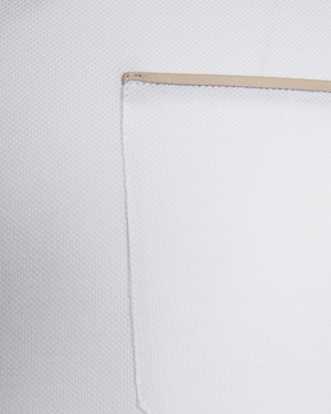 White Cotton Short Sleeve Polo