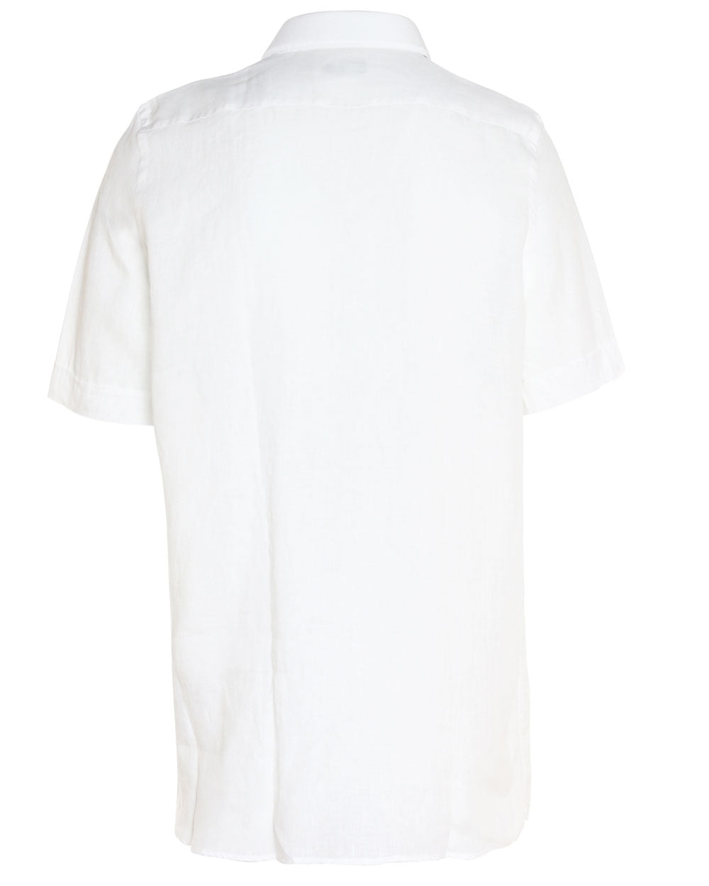 White Heathered Linen Short Sleeve Sportshirt