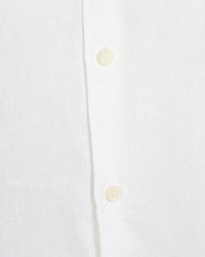 White Heathered Linen Short Sleeve Sportshirt