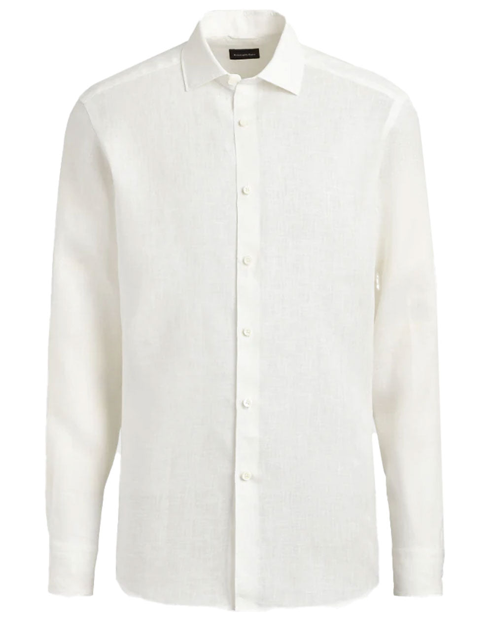White Pure Linen Sport Shirt