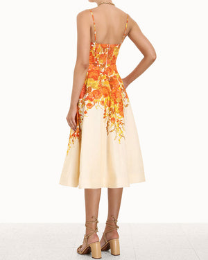 Citrus Ikat Floral High Tide Picnic Dress