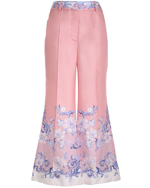 Coral Swirl Floral Kick Flare Pant