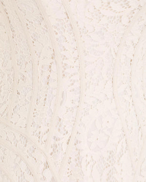 Cream Lace Devi Midi Dress