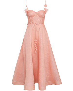 Dusty Pink Wonderland Midi Corset Dress