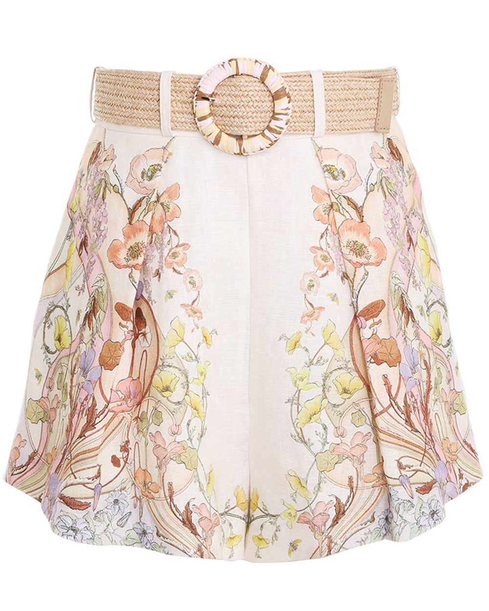 Floral Swirl Belted Jeannie Tuck Short