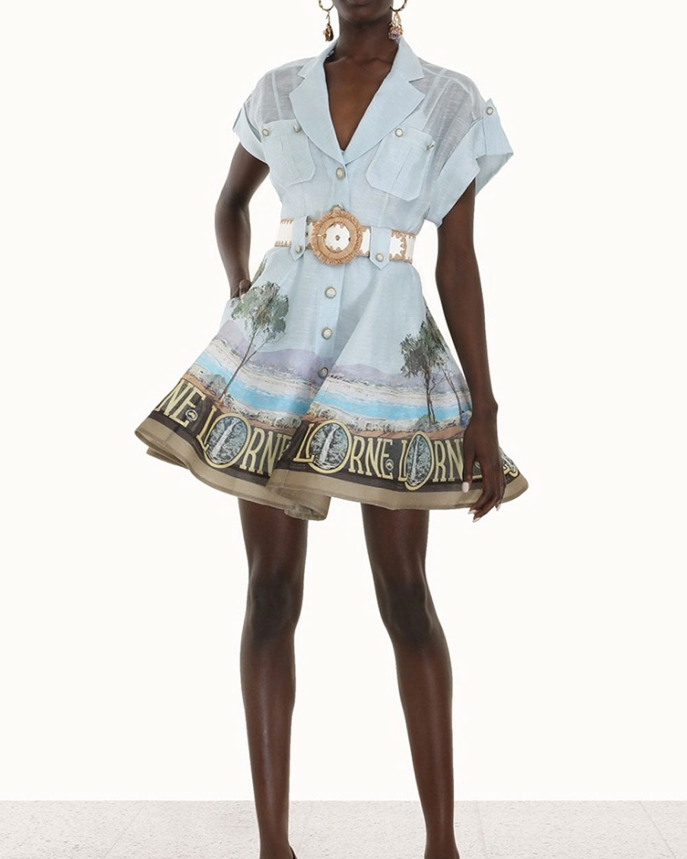 Lorne Postcard Mini Shirt Dress