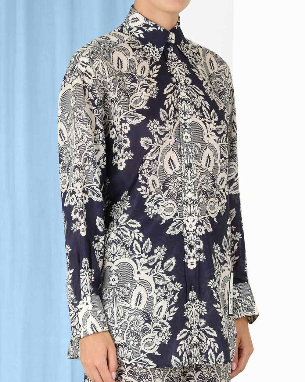 Navy Floral Pattie Relaxed Shirt