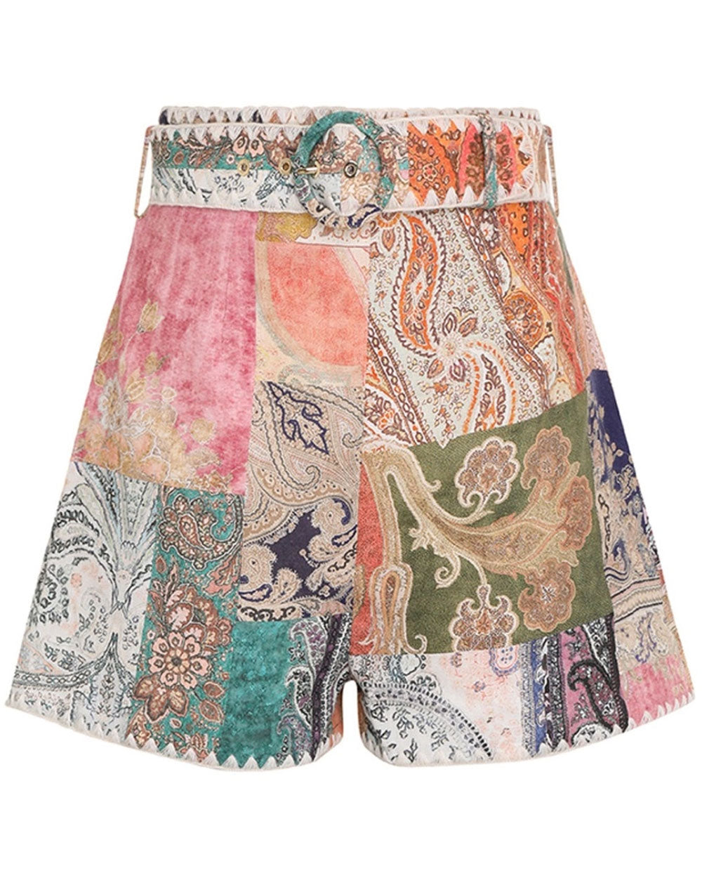 Patch Paisley Anneke Belted Short
