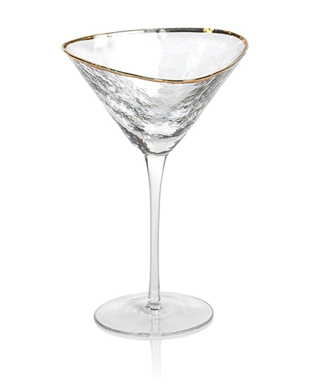 Apertivo Triangular Martini Glass with Gold Rim