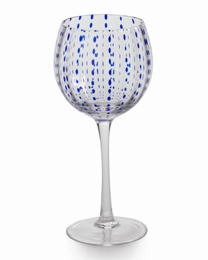Wine Goblet with Blue Dots