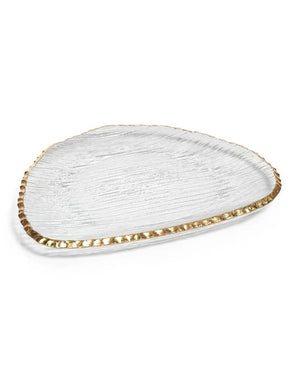 Clear Textured Organic Plate with Gold Rim