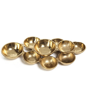 Gold Small Cluster of Eight Serving Bowls